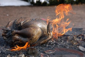 Flaming turkey