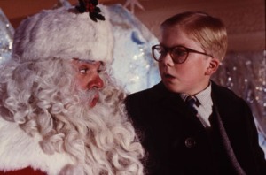 Ralphie and Santa from A Christmas Story